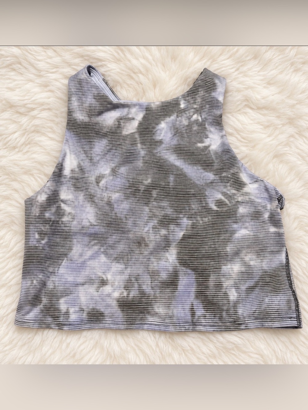 Athleta Tie-Dye Ribbed Crop Tank - Gray Lavender Blend